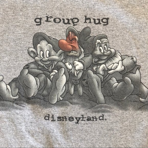 Disney Group Hug Grumpy T-Shirt Grey Large L Gray - Picture 3 of 5